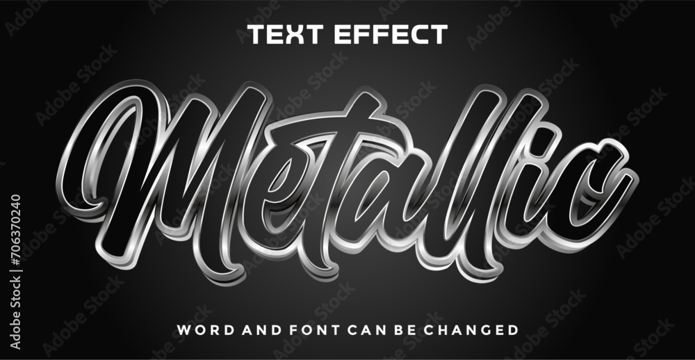 Wall mural metallic editable text effect