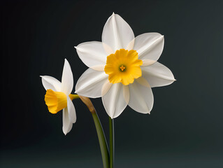 Narcissus flower in studio background, single Narcissus flower, Beautiful flower images