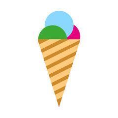 Ice cream in a waffle cone line icon.Sweetness, heat, dessert, plumbeer, milk, summer, ice. Vector icon for business and advertising