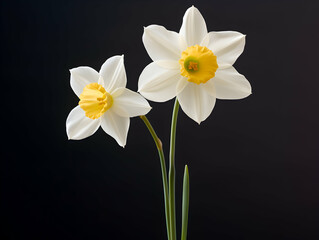 Narcissus flower in studio background, single Narcissus flower, Beautiful flower images