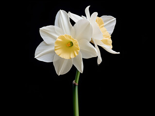 Narcissus flower in studio background, single Narcissus flower, Beautiful flower images