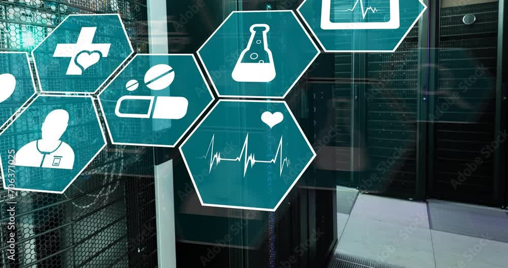 Poster animation of scientific data processing over computer servers