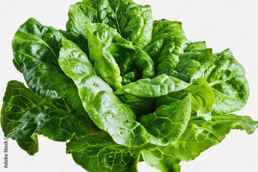 Poster a close-up view of a bunch of lettuce. this image can be used to depict fresh produce, healthy eatin