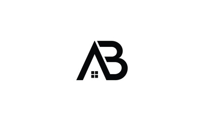 A b letter real estate business logo, a b letter logo