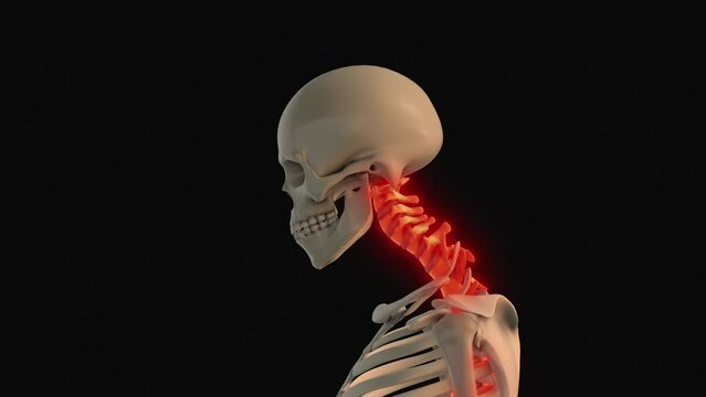 Medical animation of cervical postural syndrome or neck pain
