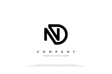 Initial Letter ND Logo Design - obrazy, fototapety, plakaty