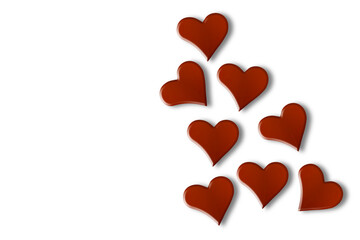 paper heart on a transparent background