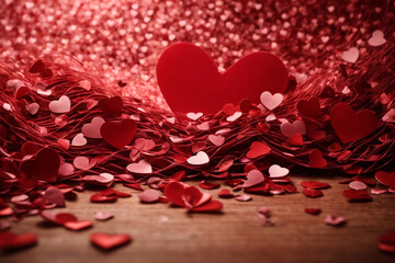 red hearts background