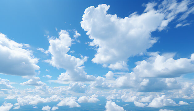 Recreation of white clouds in blue sky
