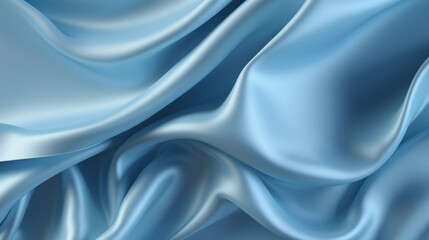 Obraz premium Smooth and luxurious light blue satin fabric with elegant waves and a silky texture.