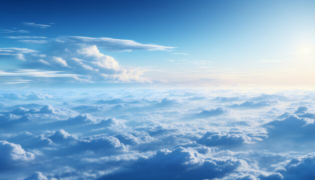 Recreation of aerial view of clouds in the sky © bmicrostock