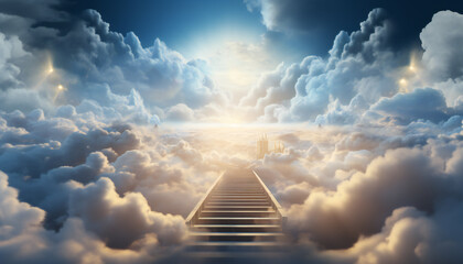 Recreation of stairway in the heaven	 - obrazy, fototapety, plakaty