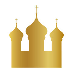 golden church vector, gold cross icon, gold church icon