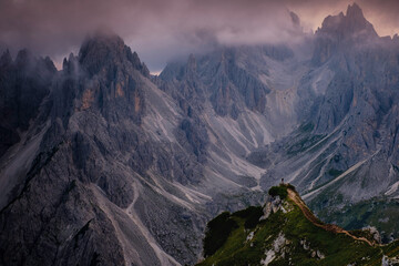 Breathtaking View of Dolomites mountain range Cadini di Misurina  - Italy