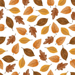 autumn leaf seamless pattern, autumn leaf background