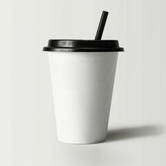 paper cup with straw
