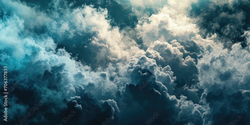 Poster A picture capturing a vast number of clouds in the sky. Suitable for various uses