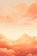 Apricot sky with white cloud background