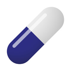 White blue pill line icon. Tablet, doctor, medicine, pharmacy, disease, prescription, treatment, medicine, capsule, pharmacist. Vector icon for business and advertising