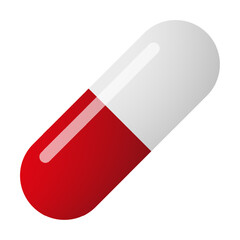White red pill line icon. Tablet, doctor, medicine, pharmacy, disease, prescription, treatment, medicine, capsule, pharmacist. Vector icon for business and advertising