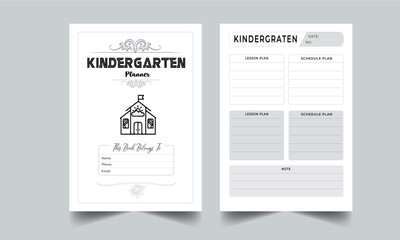 Kindergarten Lesson Plan. Daily Gratitude Monthly & Yearly Undated Planner. Journal. Printable Gratitude Journal. Planner Bundle Design. Printable Planner Set with cover page layout template