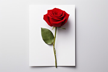 A minimalist and clean design with a single red rose, leaving space for a simple yet powerful message on this Valentine's Day gift card
