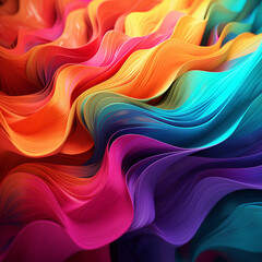 Obraz premium Behold a stunning 3D render of an abstract multicolor masterpiece, where artistry converges with technology to create a visual symphony of vibrant hues and dynamic forms.