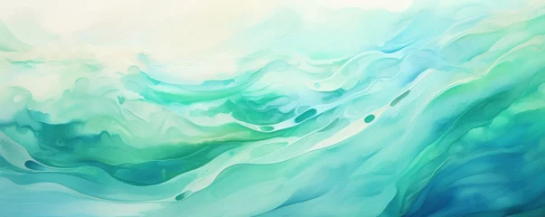 Poster Im Rahmen Abstract water ocean wave, teal, turquoise, aquamarine texture © Celina