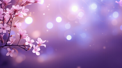 blurry purple blossoms with bokeh lights background