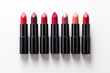 Obraz premium Colorful lipstick on white background