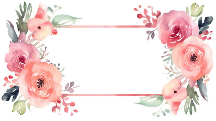 frame with pink flowers