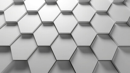 Abstract texture white hexagonal wall background with 3d gradient geometric shapes of polygon for website, business, print design template or concrete stone pattern illustration