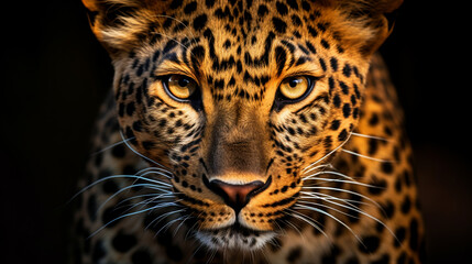 Leopard portrait, AI Generative.