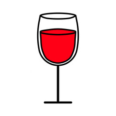 Glass of wine line icon. Grapes, alcohol, cheese, bottle, France, champagne, drink, cinema, holiday. Vector icon for business and advertising