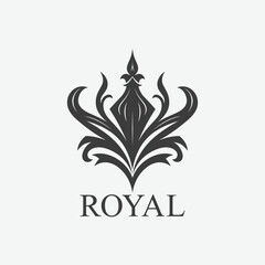 Sleek and luxurious Crown Royal logo design template, featuring premium brand elements. Elevate your brand with modern elegance.