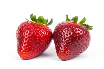 Sweet strawberry on white background. Neural network AI generated art
