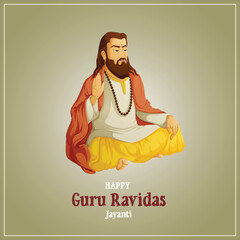 Vector illustration of Guru Ravidas Jayanti Editable post template banner