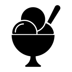 Ice cream balls line icon. Sweetness, heat, dessert, plumbeer, milk, summer, ice. Vector icon for business and advertising