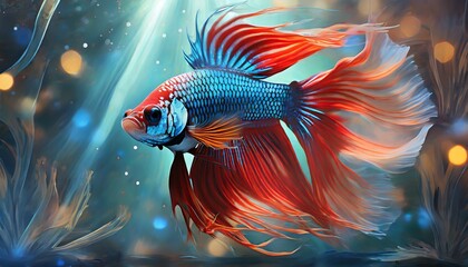 fish in aquarium - obrazy, fototapety, plakaty