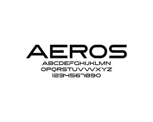 Aeros Font, font, design, letters, numbers