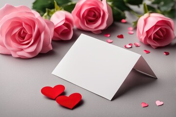Empty greeting card mock up for saint valentine's day. Holiday love background