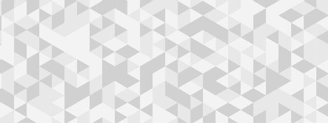Seamless geometric pattern square shapes low polygon backdrop background. Abstract geometric wall tile and metal cube background triangle wallpaper. Gray and white polygonal background.
