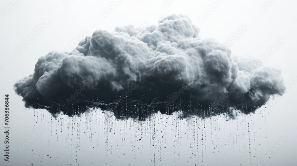 Poster a black cloud floating in the air. this image can be used to depict a stormy weather or a dark atmos