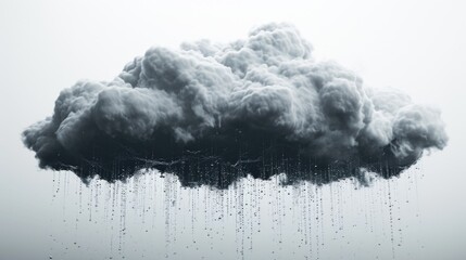 A black cloud floating in the air. This image can be used to depict a stormy weather or a dark atmosphere - obrazy, fototapety, plakaty