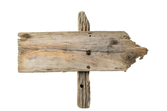 Wooden board with blank sign for writing information, cut out - stock png.		