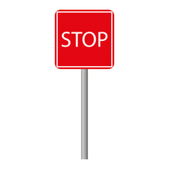 Square stop sign line icon. Sign, signal, stop, tap, prohibition, brick, car, traffic light, traffic, parking. Vector icon for business and advertising