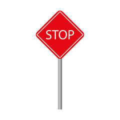 Diamond stop sign line icon. Sign, signal, stop, tap, prohibition, brick, car, traffic light, traffic, parking. Vector icon for business and advertising