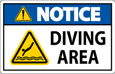 Water Safety Sign Notice - Diving Area