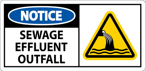 Water Safety Sign Notice - Sewage Effluent Outfall