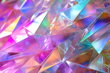 abstract background of crystal in blue, pink and violet colors. Generative Ai